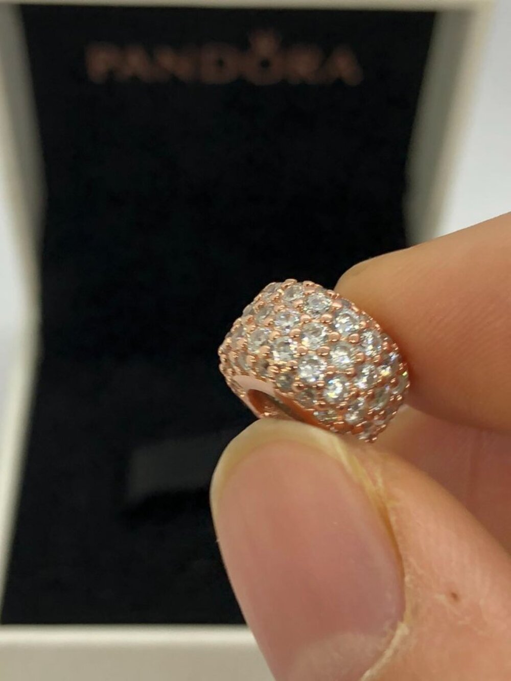 ✨🔥Pandora Sparkling Pavé Triple-row Charm Rose gold plated
